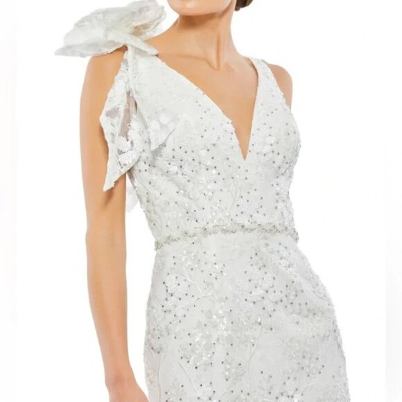 NWT Mac Duggal 79337 Floral Strap V-Neck Dress Size 10 - Picture 4 of 6